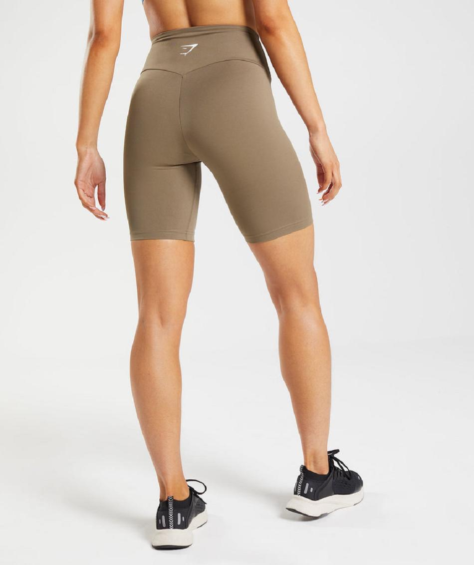 Pantalones Cortos Gymshark Entrenamiento Cycling Mujer Marrones | CO 2658WNB